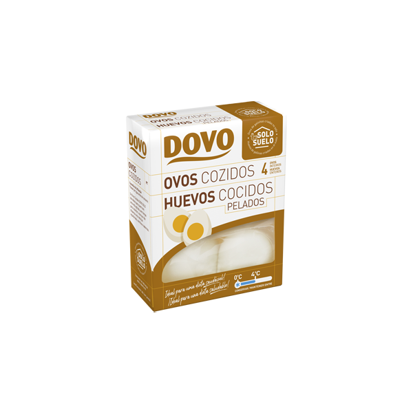 Ovos cozidos solo DOVO sem casca e prontos a consumir